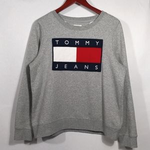 Tommy Hilfiger Big flag Embroidered Spellout crewneck sweatshirt women's medium